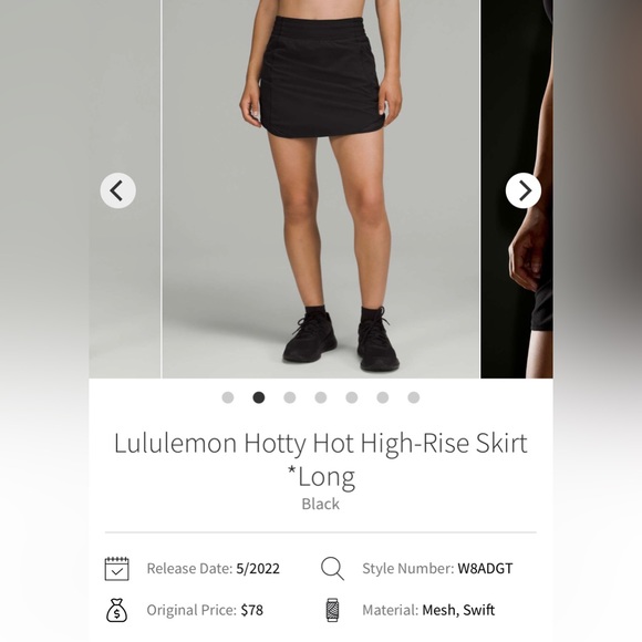NWT Lululemon Hotty Hot HR Skirt Long Black Size 2 Shorts Underneath - Picture 6 of 11